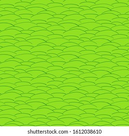 Green hills seamless pattern hand drawn vector illustration