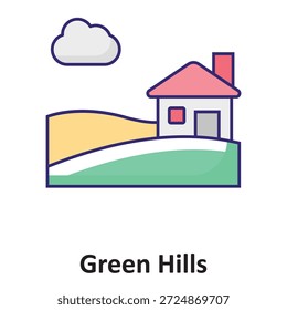 Icono de Vector de Green Hills que puede modificarse o editarse fácilmente

