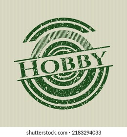 Green Hobby distress rubber grunge texture stamp. 