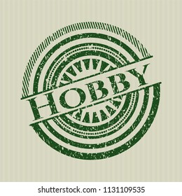 Green Hobby rubber stamp with grunge texture