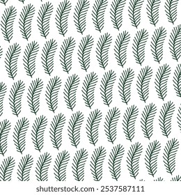 Green holiday leaf pattern with a seamless nature-inspired design.