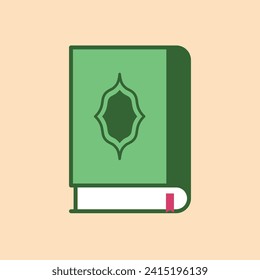 The green holy Quran with isolated background