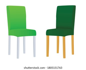 Green home chair. vector illustration