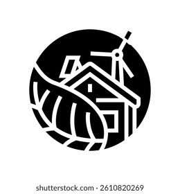 green home eco conscious glyph icon vector. green home eco conscious sign. isolated symbol illustration
