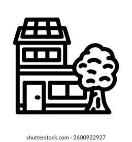 green home eco conscious line icon vector. green home eco conscious sign. isolated contour symbol black illustration