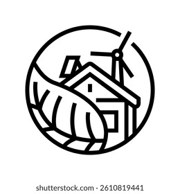 green home eco conscious line icon vector. green home eco conscious sign. isolated contour symbol black illustration
