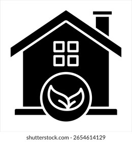 Ilustración vectorial de icono de glifo de casa verde