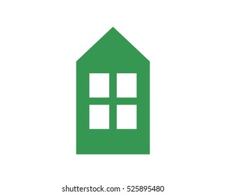 green home house tower skyscraper cityscape skyline image vector icon logo