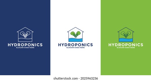 green home, hydroponics house logo design template