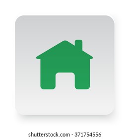 Green Home icon in circle on white app button