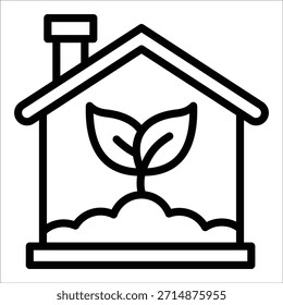 Elemento verde del icono casero para el diseño