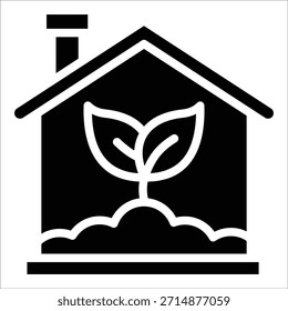 Elemento verde del icono casero para el diseño
