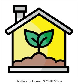 Elemento verde del icono casero para el diseño