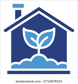 Elemento verde del icono casero para el diseño