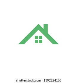 Green home icon on white background