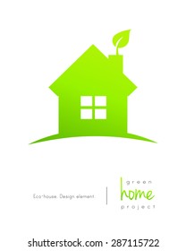 Green home with leaf concept