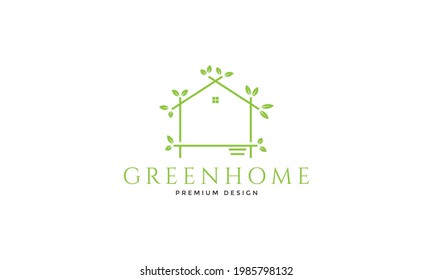 green home leaf construction logo vector symbol icon design graphic illustration