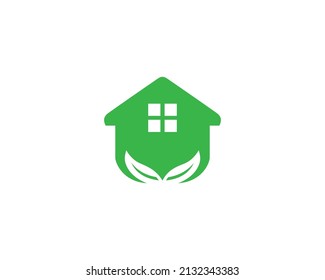 Plantilla de vectores de diseño del logotipo Green Home Leaf Environment
