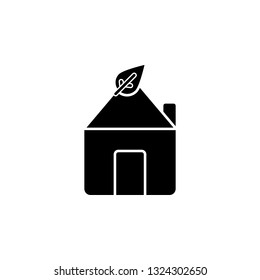 Green, home, leaf icon. Element of ecology isolated icon. Premium quality graphic design icon. Signs and symbols collection icon for websites, web design