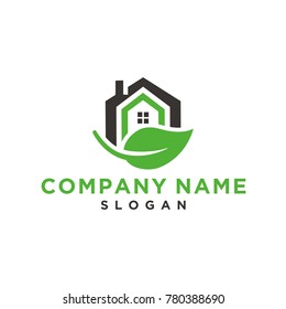 Green home logo design