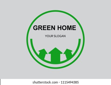 Green Home logo design template