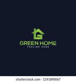 Green home logo design vector