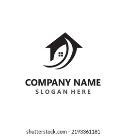 Green home logo friendly creative ecology simple design template