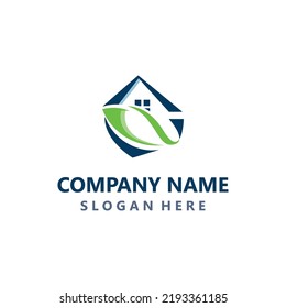 Green Home Logo-freundliche kreative Ökologie einfache Design-Vorlage