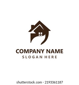 Green home logo friendly creative ecology simple design template
