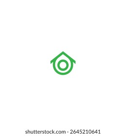 Green home logo icon flat vector design