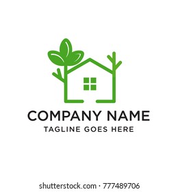  green home logo template