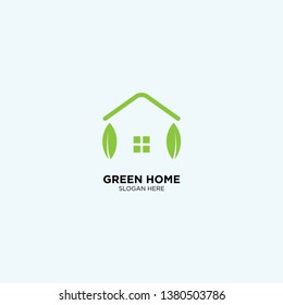 Green Home logo template, vector illustration - Vector