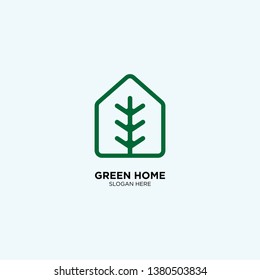 Green Home logo template, vector illustration - Vector