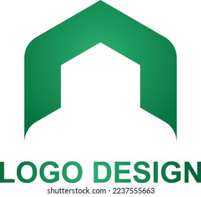 Green home logo vector design.