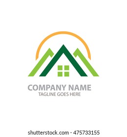 Green home logo vector design