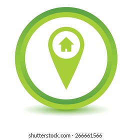 Green Home pointer icon on a white background. Vector illustration