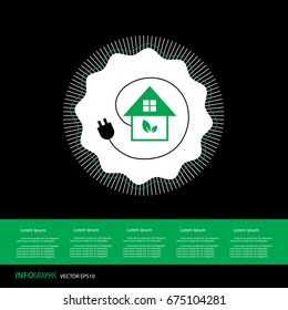 green home power efficiency vector icon  