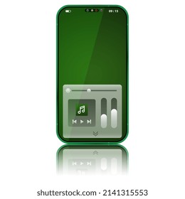 green home screen theme design, Smartphone redesign realistic object 