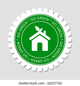 Green Home Sign Label