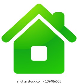 Green home vector icon