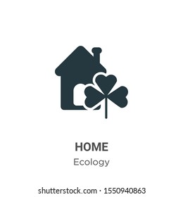 Green home vector icon on white background. Flat vector green home icon symbol sign from modern ecology collection for mobile concept and web apps design.