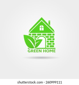 Green home vector logo design template