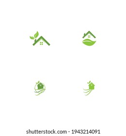 diseño de plantilla de vector de hogar verde