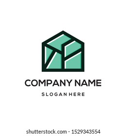 green home/house logo design vector