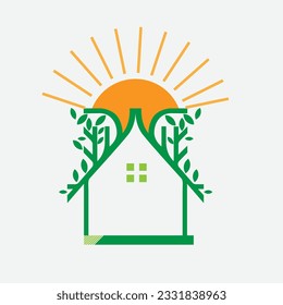 Green homes logo design and concept