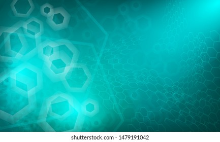 Green honeycomb abstract background, Digital scifi wallpaper design.