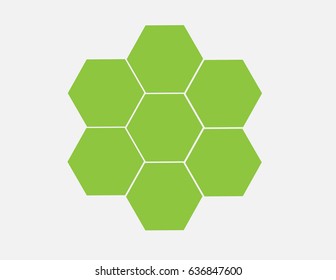 Green honeycomb hexagon.