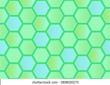 Green honeycomb mosaic. Seamless vector illustration. Follow other mosaic patterns in my collection.