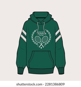 Green-hoodie-Art-Design, Tennislogo