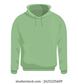 Green hoodie sweatshirt, showing casual style fashion, isolated on white background